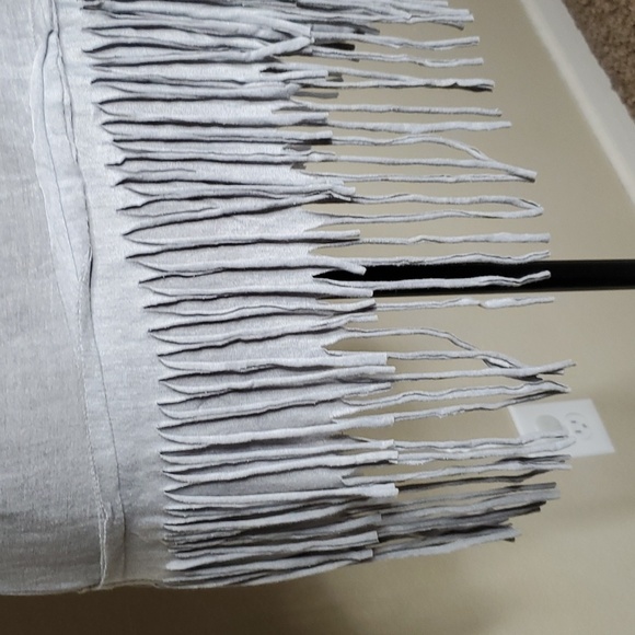 Double D Ranch Large Gray Studded Aztec Eagle short Sleeve tee shirt with Fringe - Picture 4 of 9